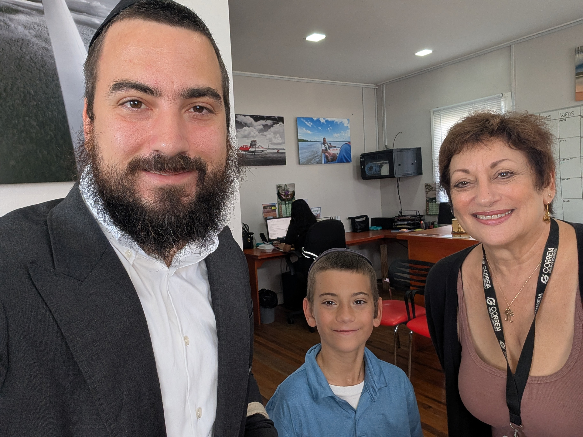 Visiting a community member at her office