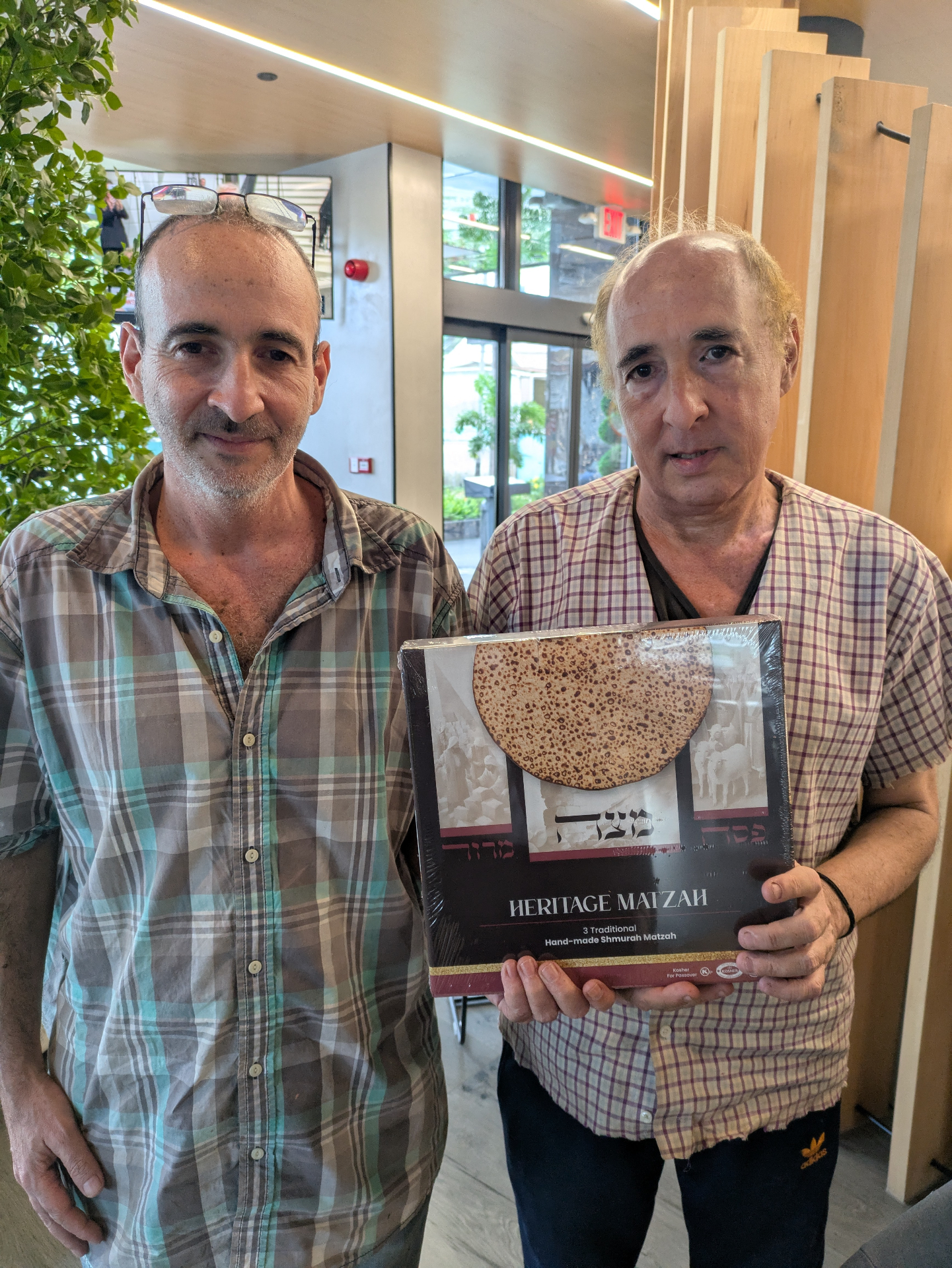 Distributing matzah during Passover